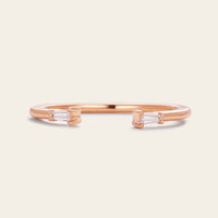 Tapered Baguette Lab Diamond Open Wedding Band