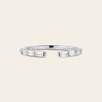 Baguette Lab Diamond Open Wedding Band 6