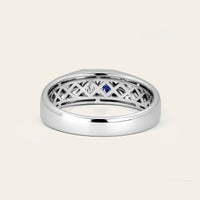 Lab Diamond & Lab Sapphire Toi et Moi Men's Engagement Ring