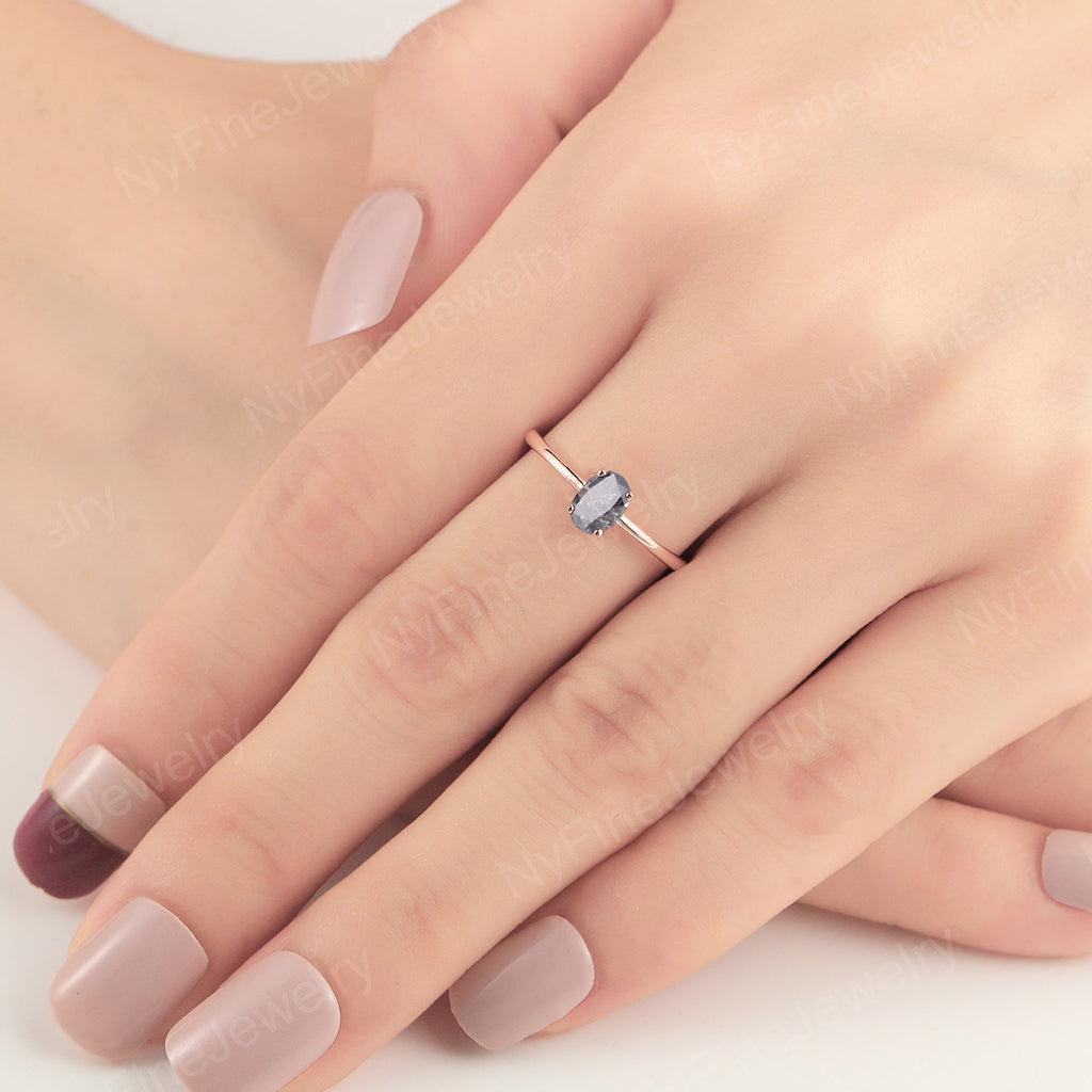 
                  
                    Vintage salt and pepper diamond engagement ring rose gold engagement ring diamond solitary ring wedding Bridal Anniversary ring
                  
                