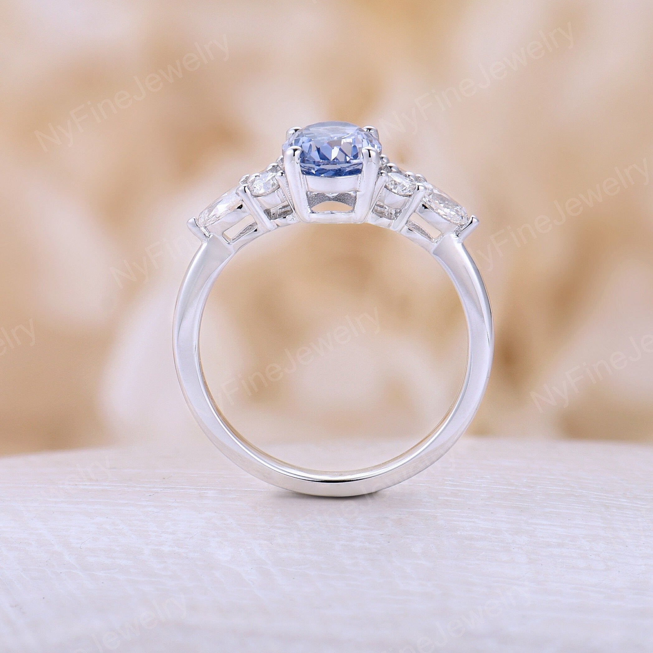 3.62 ctw Cushion Light Blue Sapphire and Diamond Engagement Ring (GR-5985)  | White gold diamond wedding rings, Yellow engagement rings, Engagement  rings sapphire