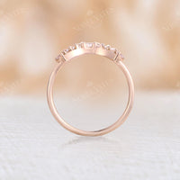 Baguette Diamond Curved Wedding Band Rose Gold